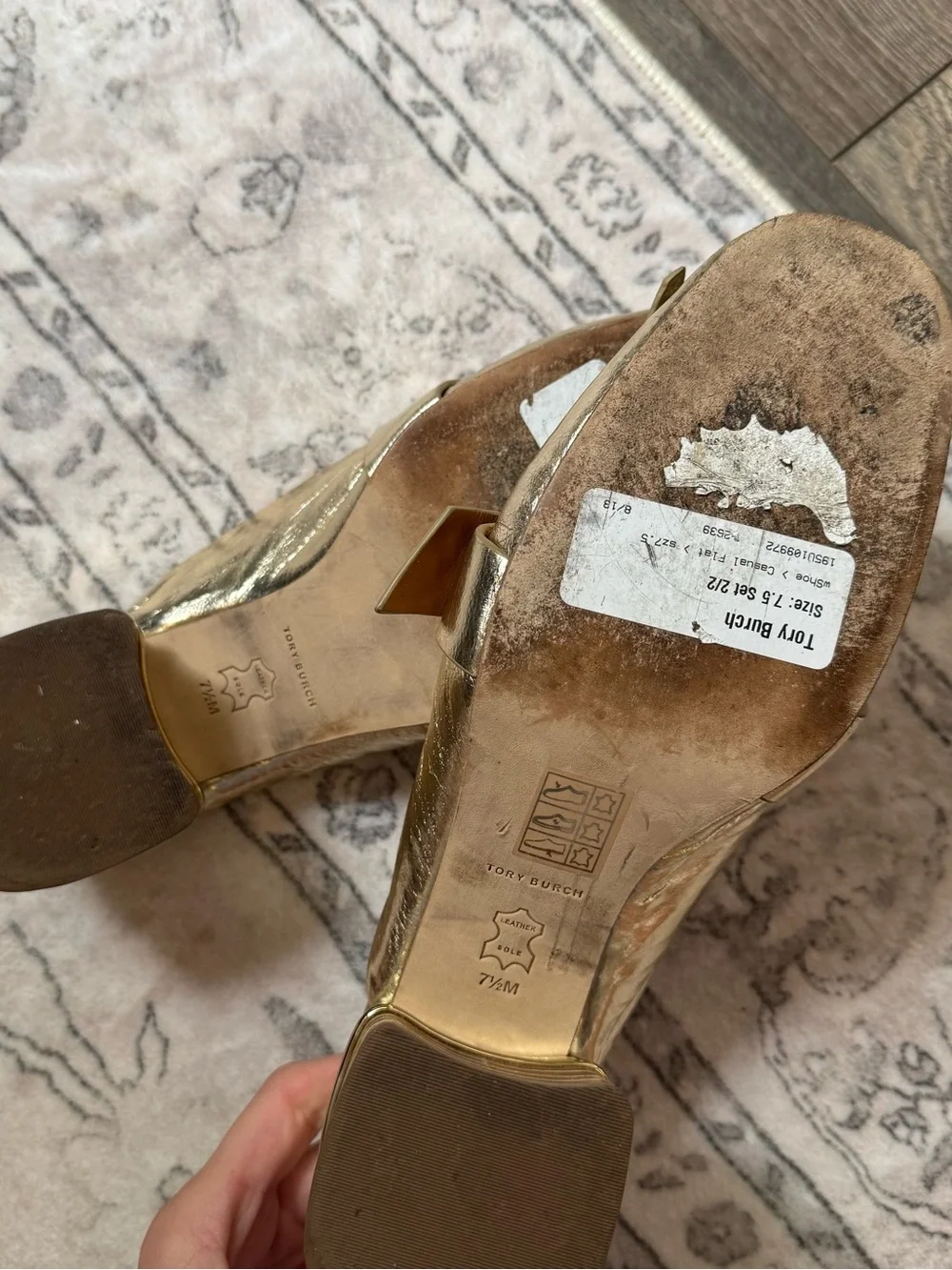 Tory Burch Women's Multi Logo Kiltie Mules-Shoes gold